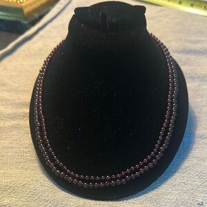 Vintage Elegant Genuine Garnet Beaded Necklace